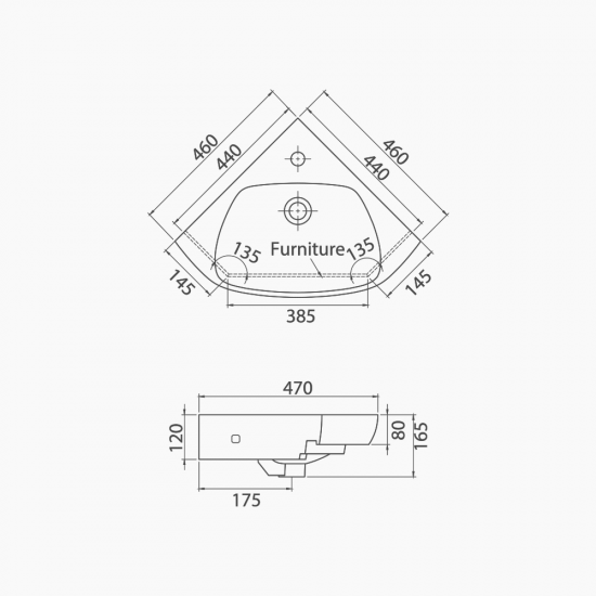 Κρεμαστός Νιπτήρας Πορσελάνης 46x46cm Cerastyle Mini 001900-u Λευκό Κρεμαστός Νιπτήρας Πορσελάνης 46x46cm Cerastyle Mini 001900-u Λευκό